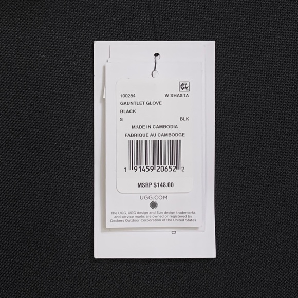 UGG Shasta Insulated Waterproof Gauntlet Gloves Unisex SMALL Black - Picture 6 of 7